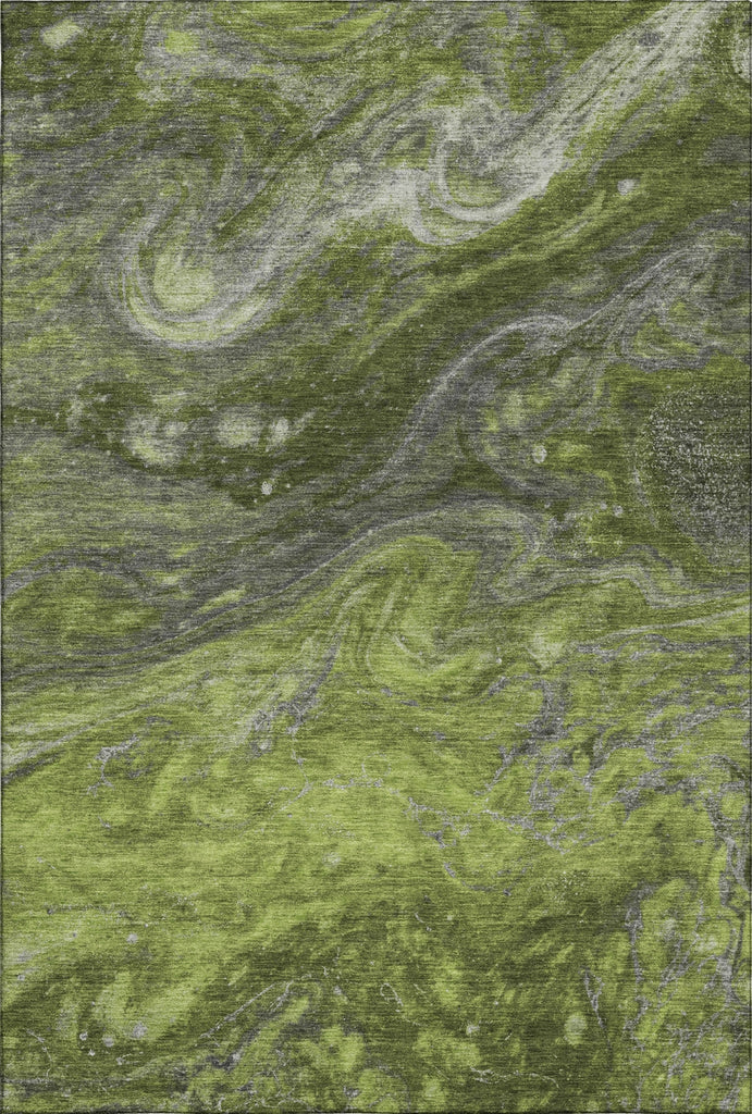 Piper Looms Mayfield Abstract AMF599 Green Machine Washable Area Rug main image