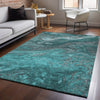 Piper Looms Mayfield Abstract AMF599 Teal Machine Washable Area Rug Lifestyle Image Feature