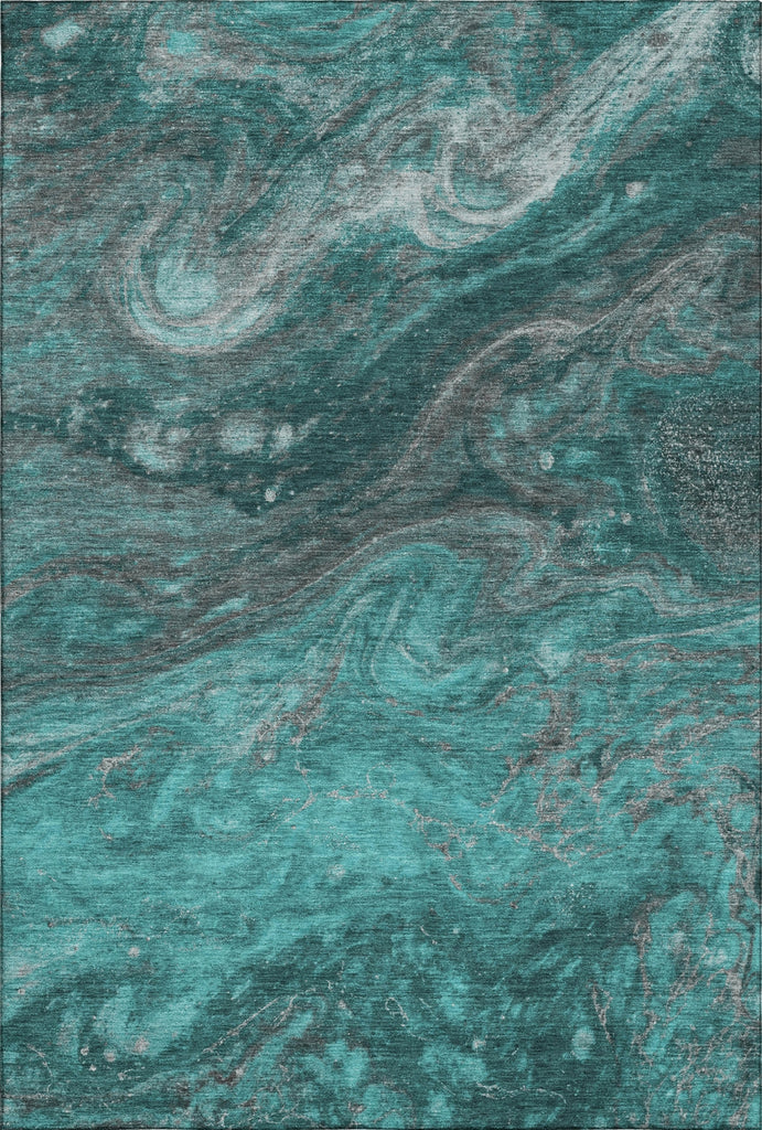 Piper Looms Mayfield Abstract AMF599 Teal Machine Washable Area Rug main image