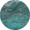 Piper Looms Mayfield Abstract AMF599 Teal Machine Washable Area Rug Round Main Image