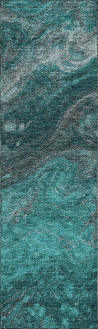 Piper Looms Mayfield Abstract AMF599 Teal Machine Washable Area Rug Runner Main Image
