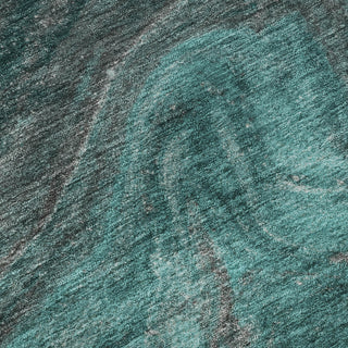 Piper Looms Mayfield Abstract AMF599 Teal Machine Washable Area Rug Swatch Image