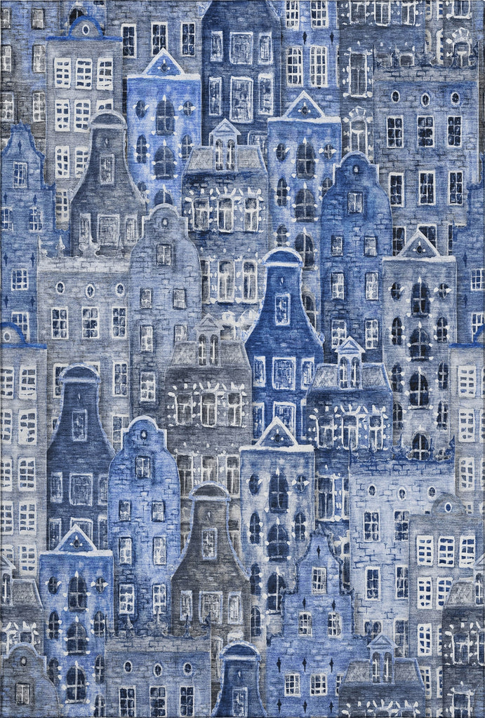 Piper Looms Mayfield Novelty AMF600 Blue Machine Washable Area Rug main image