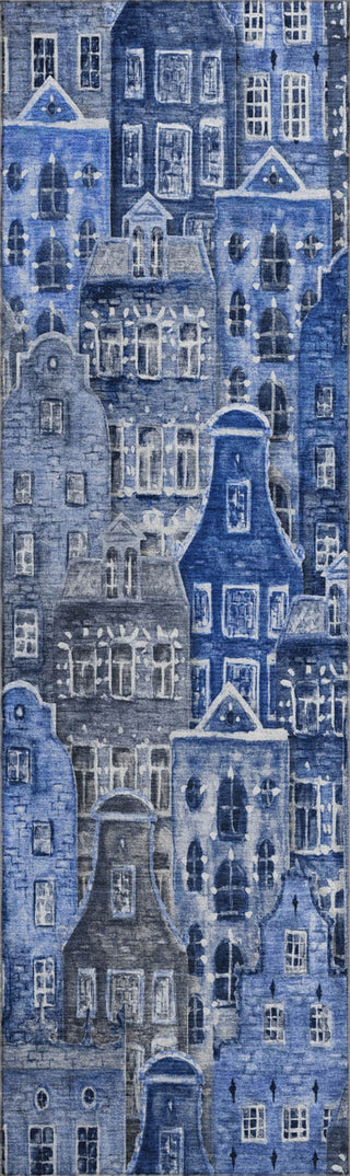 Piper Looms Mayfield Novelty AMF600 Blue Machine Washable Area Rug Runner Main Image