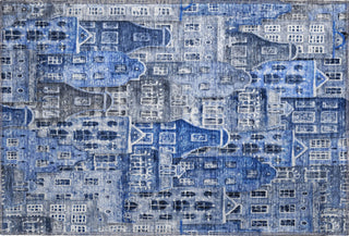 Piper Looms Mayfield Novelty AMF600 Blue Machine Washable Area Rug Scatter Main Image