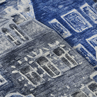 Piper Looms Mayfield Novelty AMF600 Blue Machine Washable Area Rug Swatch Image