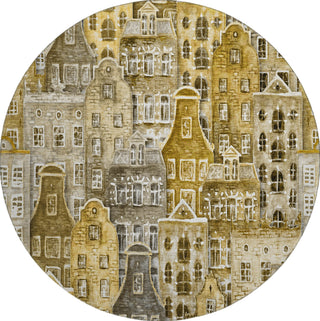 Piper Looms Mayfield Novelty AMF600 Brown Machine Washable Area Rug Round Main Image