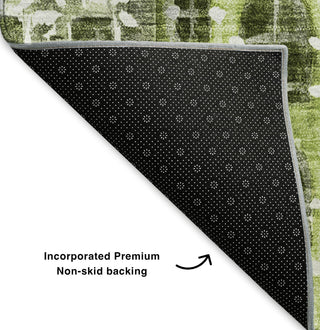 Piper Looms Mayfield Novelty AMF600 Green Machine Washable Area Rug Backing Image