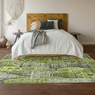 Piper Looms Mayfield Novelty AMF600 Green Machine Washable Area Rug Lifestyle Image Feature