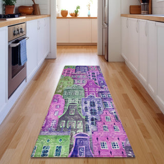 Piper Looms Mayfield Novelty AMF600 Purple Machine Washable Area Rug Runner Lifestyle Image Feature