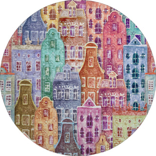 Piper Looms Mayfield Novelty AMF600 Red Machine Washable Area Rug Round Main Image