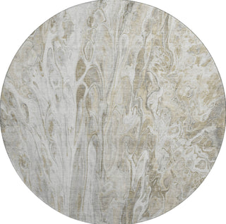Piper Looms Mayfield Abstract AMF602 Taupe Machine Washable Area Rug Round Main Image