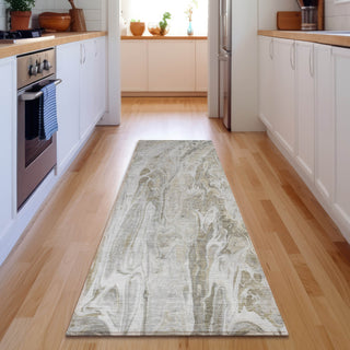 Piper Looms Mayfield Abstract AMF602 Taupe Machine Washable Area Rug Runner Lifestyle Image Feature
