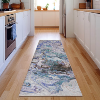 Piper Looms Mayfield Abstract AMF603 Beige Machine Washable Area Rug Runner Lifestyle Image Feature