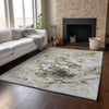 Piper Looms Mayfield Abstract AMF603 Taupe Machine Washable Area Rug Lifestyle Image Feature