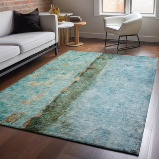 Piper Looms Mayfield Modern AMF605 Blue Machine Washable Area Rug Lifestyle Image Feature