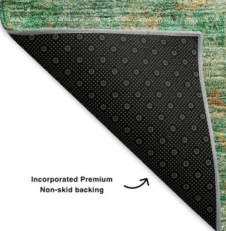 Piper Looms Mayfield Modern AMF605 Green Machine Washable Area Rug Backing Image