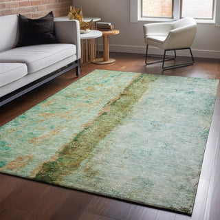 Piper Looms Mayfield Modern AMF605 Green Machine Washable Area Rug Lifestyle Image Feature