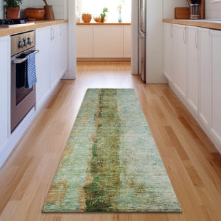 Piper Looms Mayfield Modern AMF605 Green Machine Washable Area Rug Runner Lifestyle Image Feature