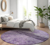 Piper Looms Mayfield Modern AMF605 Purple Machine Washable Area Rug Round Lifestyle Image Feature