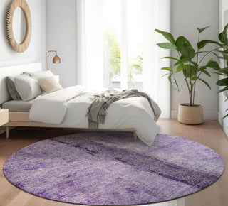 Piper Looms Mayfield Modern AMF605 Purple Machine Washable Area Rug Round Lifestyle Image Feature