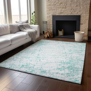 Piper Looms Mayfield Organic AMF606 Teal Machine Washable Area Rug Lifestyle Image Feature