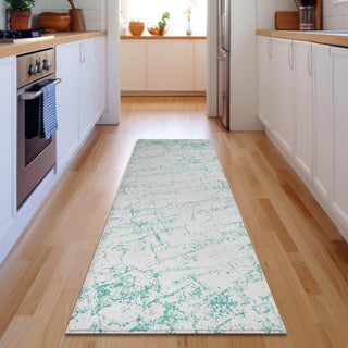 Piper Looms Mayfield Organic AMF606 Teal Machine Washable Area Rug Runner Lifestyle Image Feature