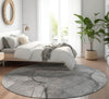 Piper Looms Mayfield Modern AMF607 Gray Machine Washable Area Rug Round Lifestyle Image Feature