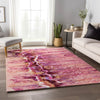 Piper Looms Mayfield Abstract AMF61 Berry Machine Washable Area Rug Lifestyle Image Feature