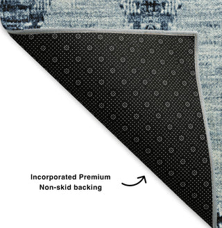 Piper Looms Mayfield Moroccan AMF610 Blue Machine Washable Area Rug Backing Image