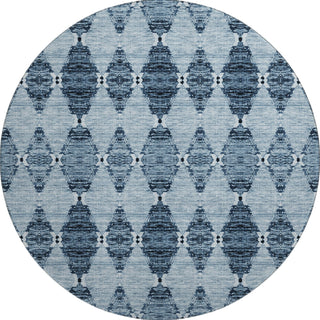 Piper Looms Mayfield Moroccan AMF610 Blue Machine Washable Area Rug Round Main Image