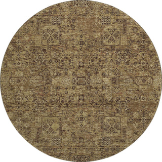 Piper Looms Mayfield Panel AMF611 Mocha Machine Washable Area Rug Round Main Image