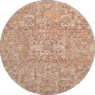 Piper Looms Mayfield Panel AMF611 Salmon Machine Washable Area Rug Round Main Image