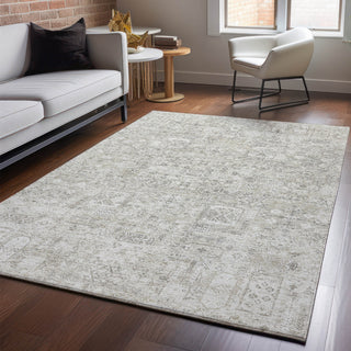 Piper Looms Mayfield Panel AMF611 Taupe Machine Washable Area Rug Lifestyle Image Feature