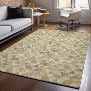 Piper Looms Mayfield Geometric AMF612 Beige Machine Washable Area Rug Lifestyle Image Feature