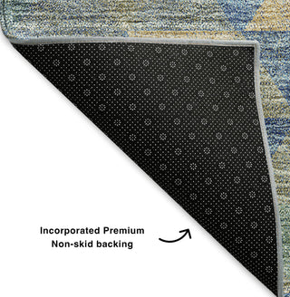 Piper Looms Mayfield Geometric AMF612 Blue Machine Washable Area Rug Backing Image