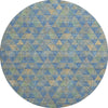 Piper Looms Mayfield Geometric AMF612 Blue Machine Washable Area Rug Round Main Image