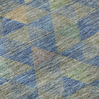 Piper Looms Mayfield Geometric AMF612 Blue Machine Washable Area Rug Swatch Image