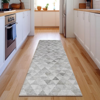 Piper Looms Mayfield Geometric AMF612 Silver Machine Washable Area Rug Runner Lifestyle Image Feature