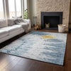 Piper Looms Mayfield Spiral AMF614 Blue Machine Washable Area Rug Lifestyle Image Feature
