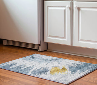 Piper Looms Mayfield Spiral AMF614 Blue Machine Washable Area Rug Scatter Lifestyle Image Feature