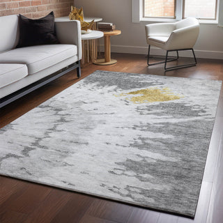 Piper Looms Mayfield Spiral AMF614 Gray Machine Washable Area Rug Lifestyle Image Feature