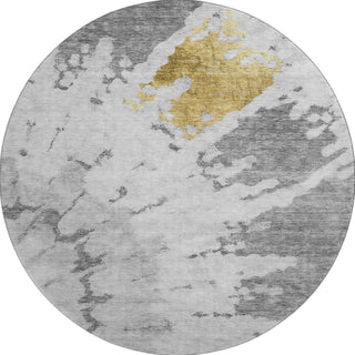 Piper Looms Mayfield Spiral AMF614 Gray Machine Washable Area Rug Round Main Image