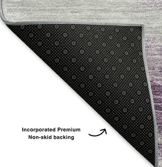 Piper Looms Mayfield Spiral AMF614 Purple Machine Washable Area Rug Backing Image