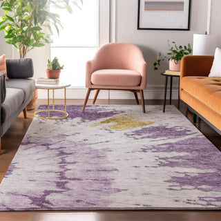 Piper Looms Mayfield Spiral AMF614 Purple Machine Washable Area Rug Lifestyle Image Feature
