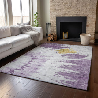 Piper Looms Mayfield Spiral AMF614 Purple Machine Washable Area Rug Lifestyle Image Feature