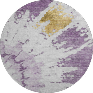 Piper Looms Mayfield Spiral AMF614 Purple Machine Washable Area Rug Round Main Image