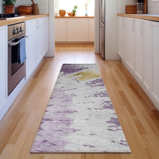 Piper Looms Mayfield Spiral AMF614 Purple Machine Washable Area Rug Runner Lifestyle Image Feature