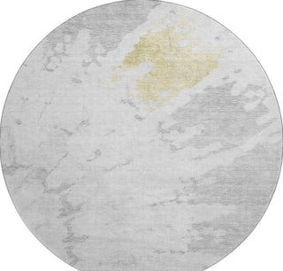 Piper Looms Mayfield Spiral AMF614 Silver Machine Washable Area Rug Round Main Image