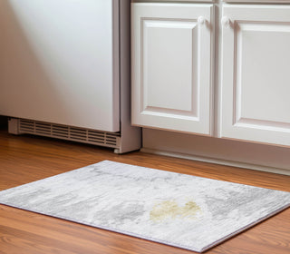 Piper Looms Mayfield Spiral AMF614 Silver Machine Washable Area Rug Scatter Lifestyle Image Feature